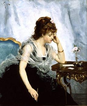 Victor Gabriel Gilbert : A Young Lady Writing a Letter